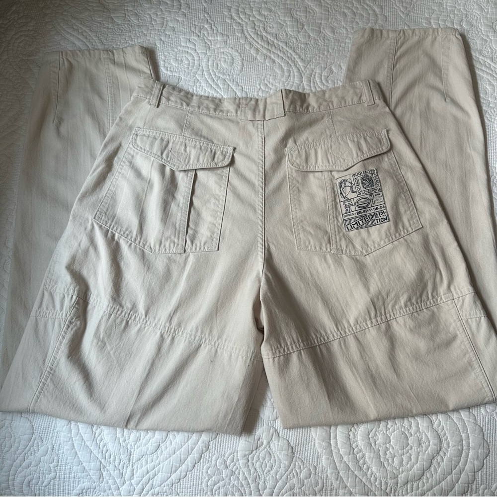 Vintage Bugle Boy Patch Work Limited Edition Khaki Trousers. Size 34L.